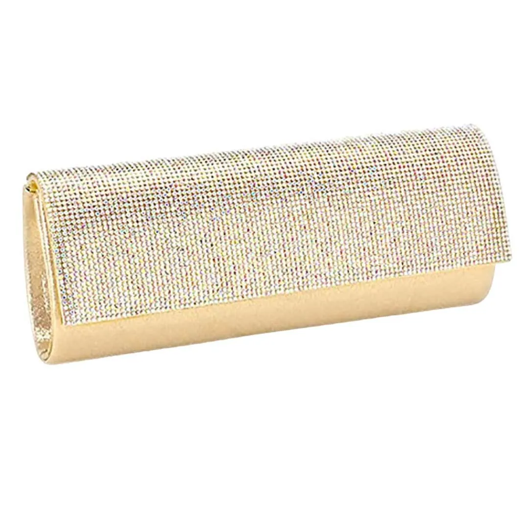 Crystal Cover Shimmery Evening Clutch Bag Metal Chain Strap sold by Zulily product image thumbnail 5