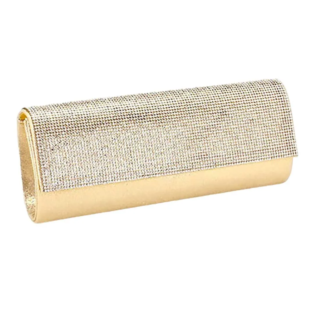 Crystal Cover Shimmery Evening Clutch Bag Metal Chain Strap sold by Zulily product image thumbnail 2