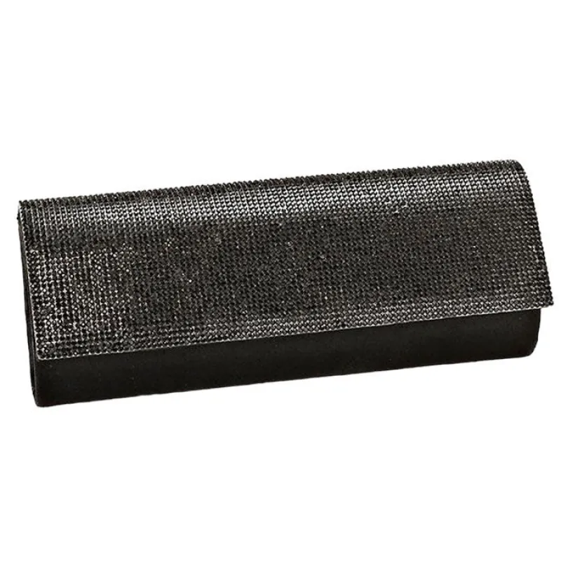 Crystal Cover Shimmery Evening Clutch Bag Metal Chain Strap made by Zulily