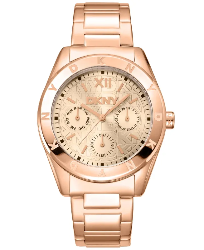 Dkny Women Watch, Rose Gold Color Case, Rose Gold Dial, Rose Gold Color Metal Bracelet, Multi-Function, 5 Atm made by DKNY