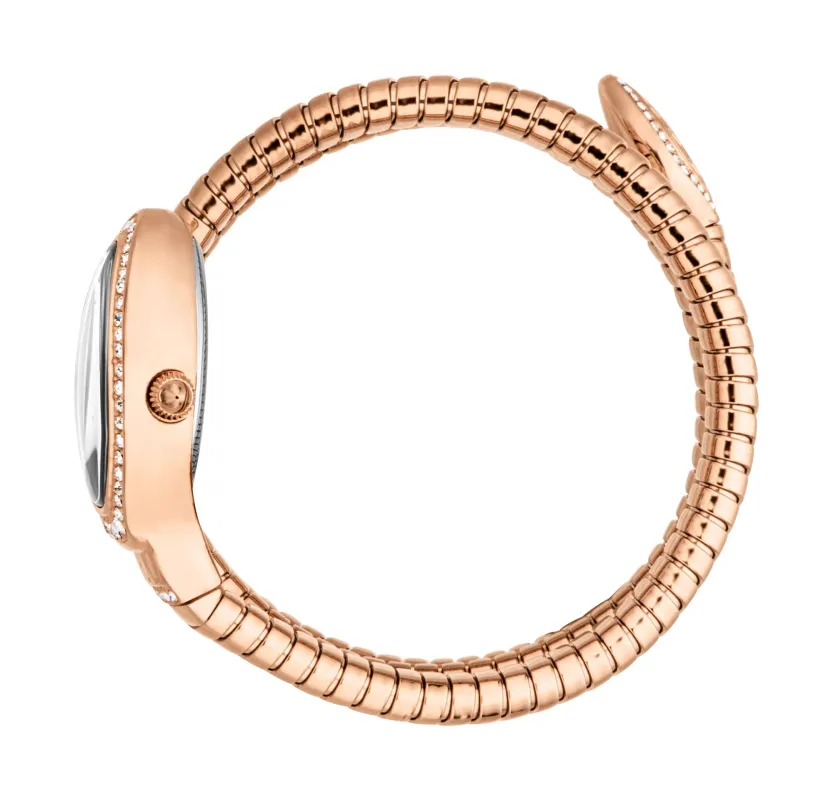 Just CAVALLI Women Watch, Rose Gold Color Case, Silver Dial, Rose Gold Color Metal Bracelet, 2 Hands, 3 Atm made by Just Cavalli