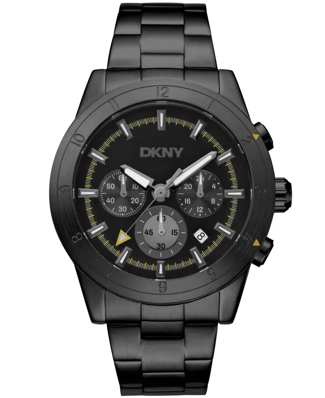 Dkny Men Watch, Black Color Case, Black Dial, Black Color Metal Bracelet, Chronograph, 10 Atm made by DKNY