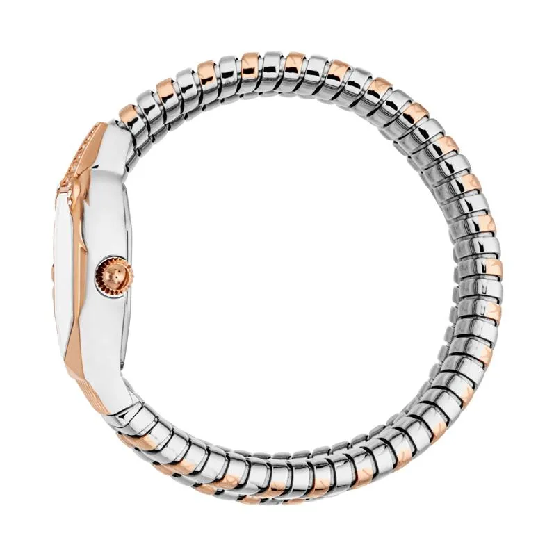 Just CAVALLI Women Watch, Two Tone Silver & Rose Gold Color Case, Silver Dial, Two Tone Silver & Rose Gold Color Metal Bracelet, 2 Hands, 3 Atm sold by Zulily