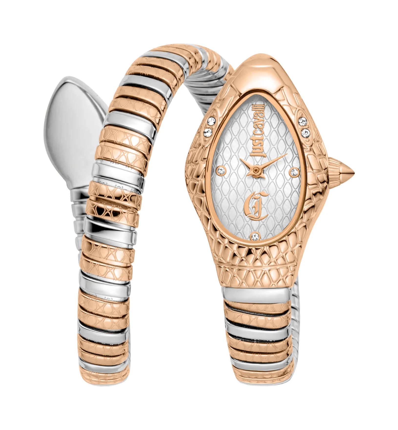 Just CAVALLI Women Watch, Two Tone Silver & Rose Gold Color Case, Silver Dial, Two Tone Silver & Rose Gold Color Metal Bracelet, 2 Hands, 3 Atm sold by Zulily product image thumbnail 5