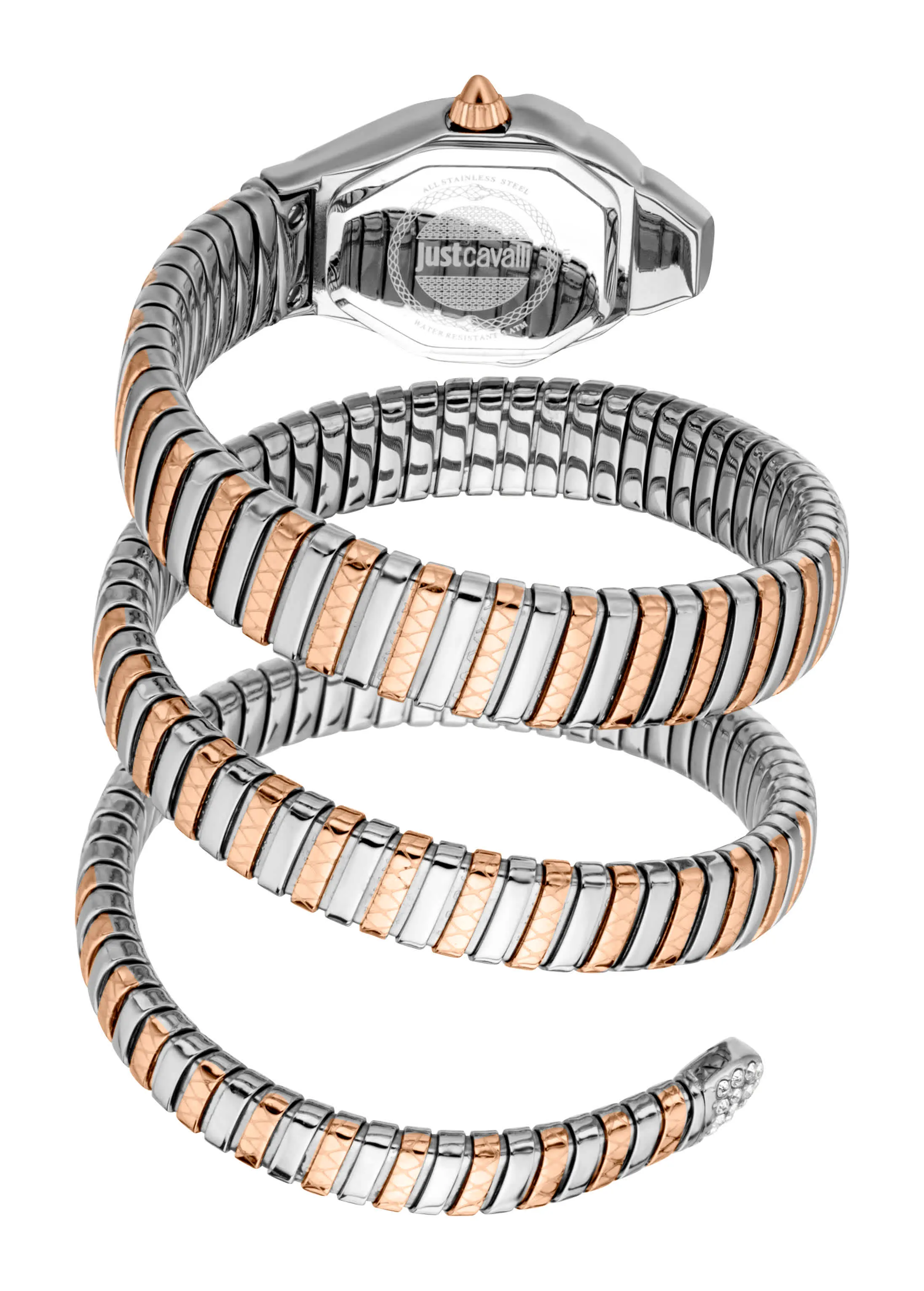 Just CAVALLI Women Watch, Two Tone Silver & Rose Gold Color Case, Silver Dial, Two Tone Silver & Rose Gold Color Metal Bracelet, 2 Hands, 3 Atm sold by Zulily product image thumbnail 2