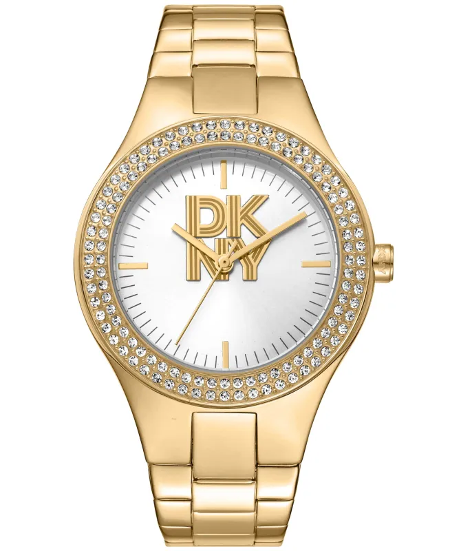Dkny Women Watch, Gold Color Case, Silver Dial, Gold Color Metal Bracelet, 3 Hands, 5 Atm made by DKNY
