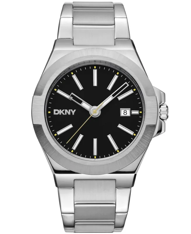 Dkny Men Watch, Silver Color Case, Black Dial, Stainless Steel Metal Bracelet, 3 Hands Date, 10 Atm made by DKNY