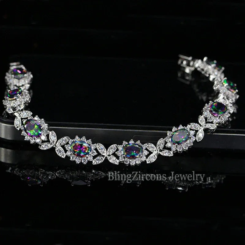 Crystal Flower Silver Plated Bracelet sold by Zulily product image thumbnail 3