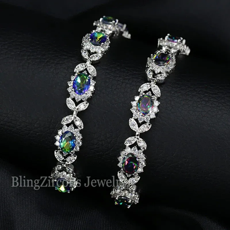 Crystal Flower Silver Plated Bracelet sold by Zulily product image thumbnail 4