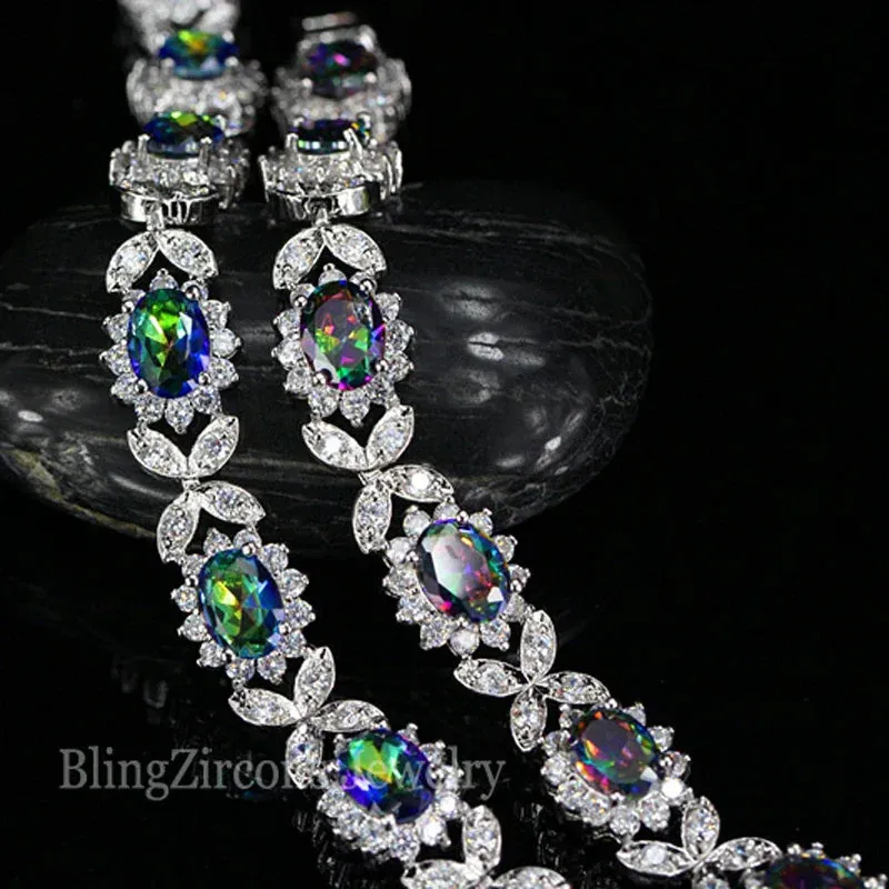 Crystal Flower Silver Plated Bracelet sold by Zulily product image thumbnail 5