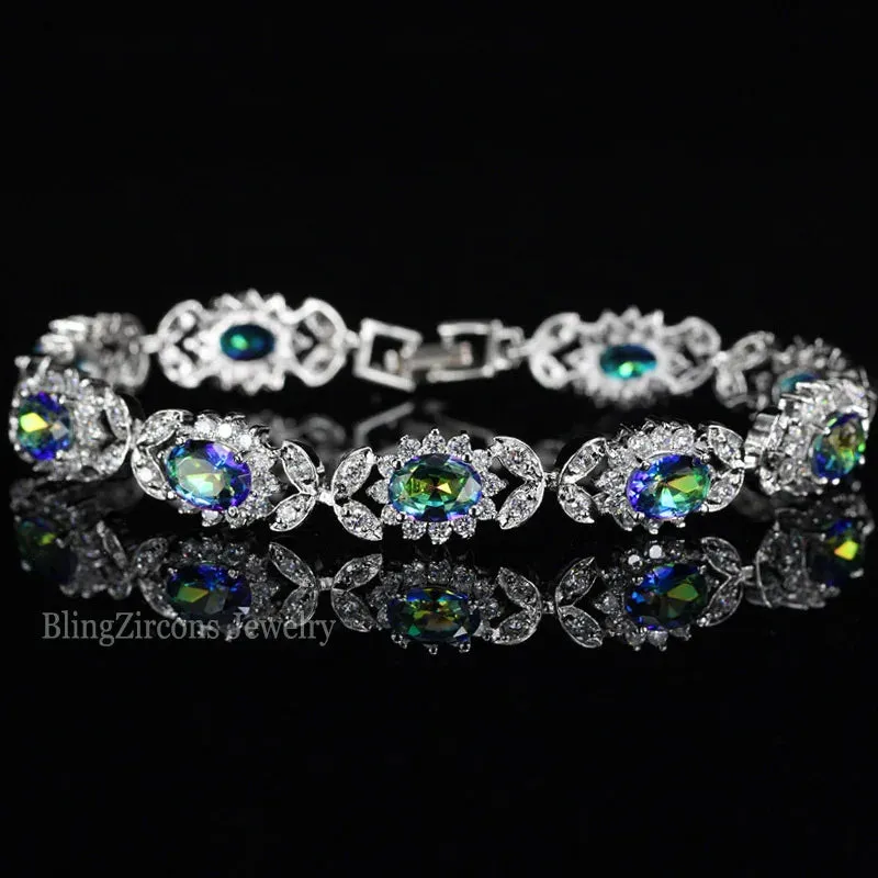 Crystal Flower Silver Plated Bracelet sold by Zulily product image thumbnail 2