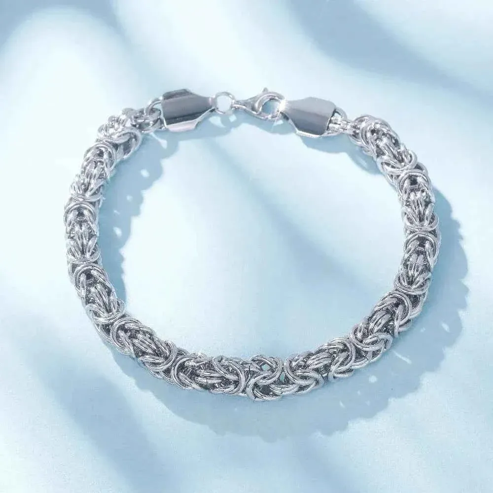 S925 Sterling Silver Byzantine Emperor Chain Bracelet sold by Zulily product image thumbnail 2