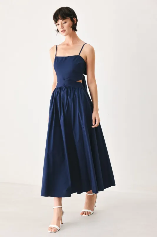 The Riviera Nights Woven Midi Dress made by Flying Tomato