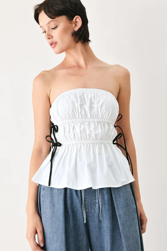 Beach Club Woven Strapless Top made by Flying Tomato