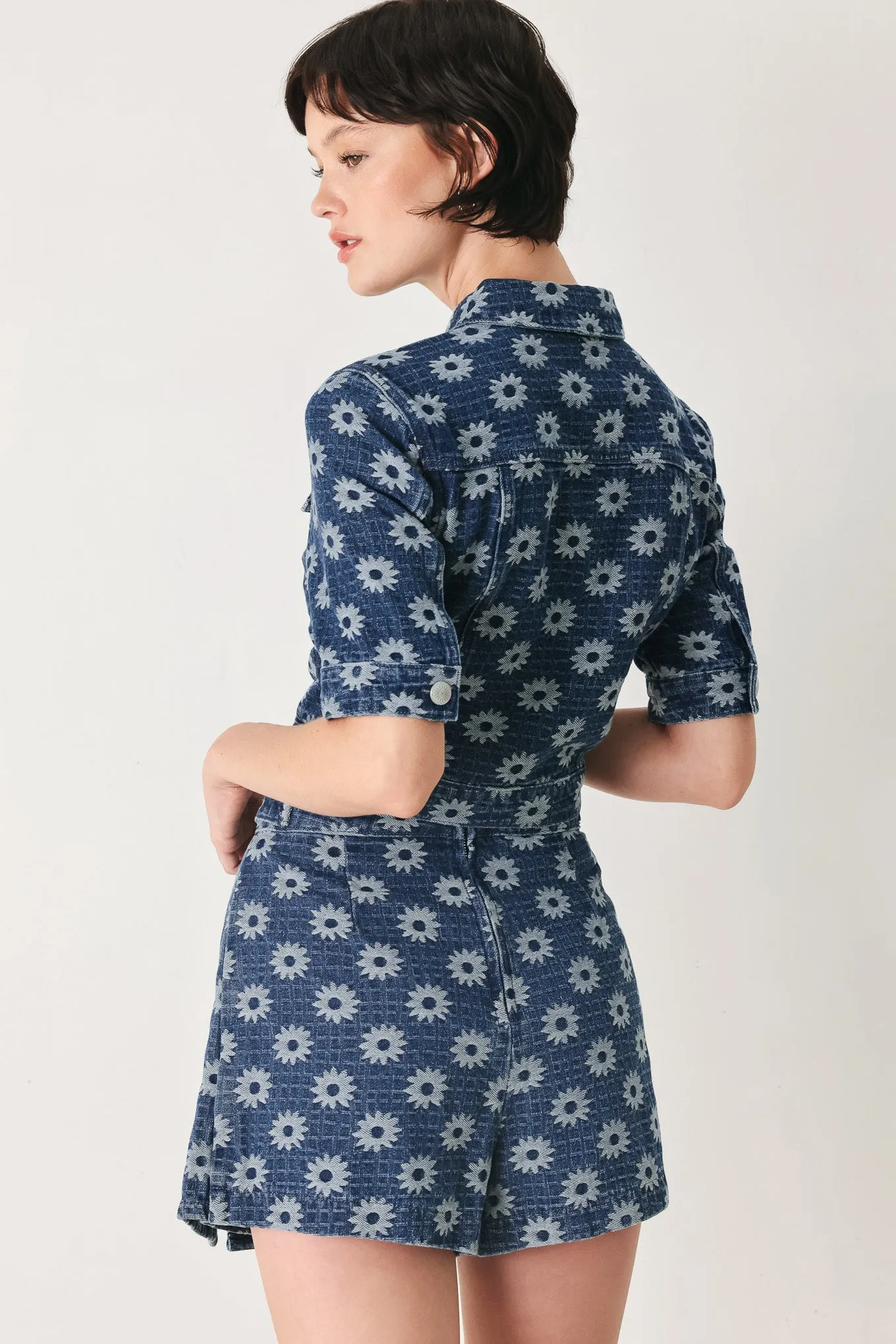 Sweet Daisy Woven Jacquard Denim Skort sold by Zulily product image thumbnail 2