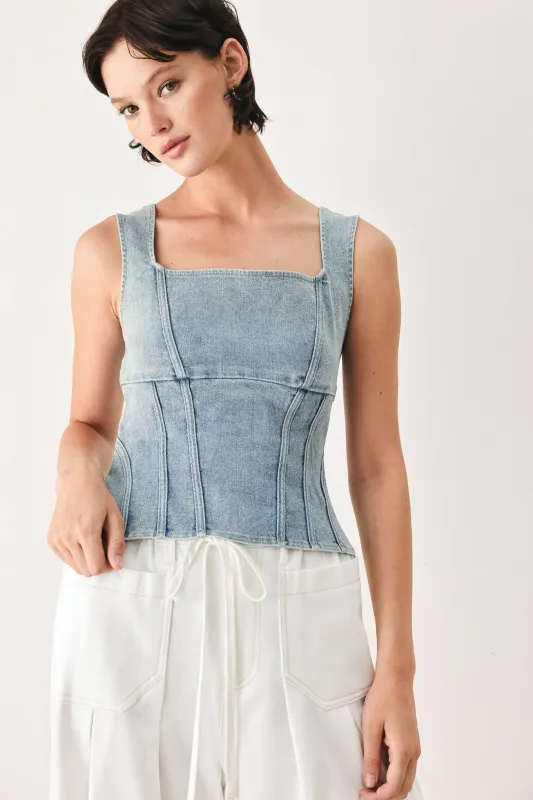 The Seabreeze Denim Top made by Flying Tomato