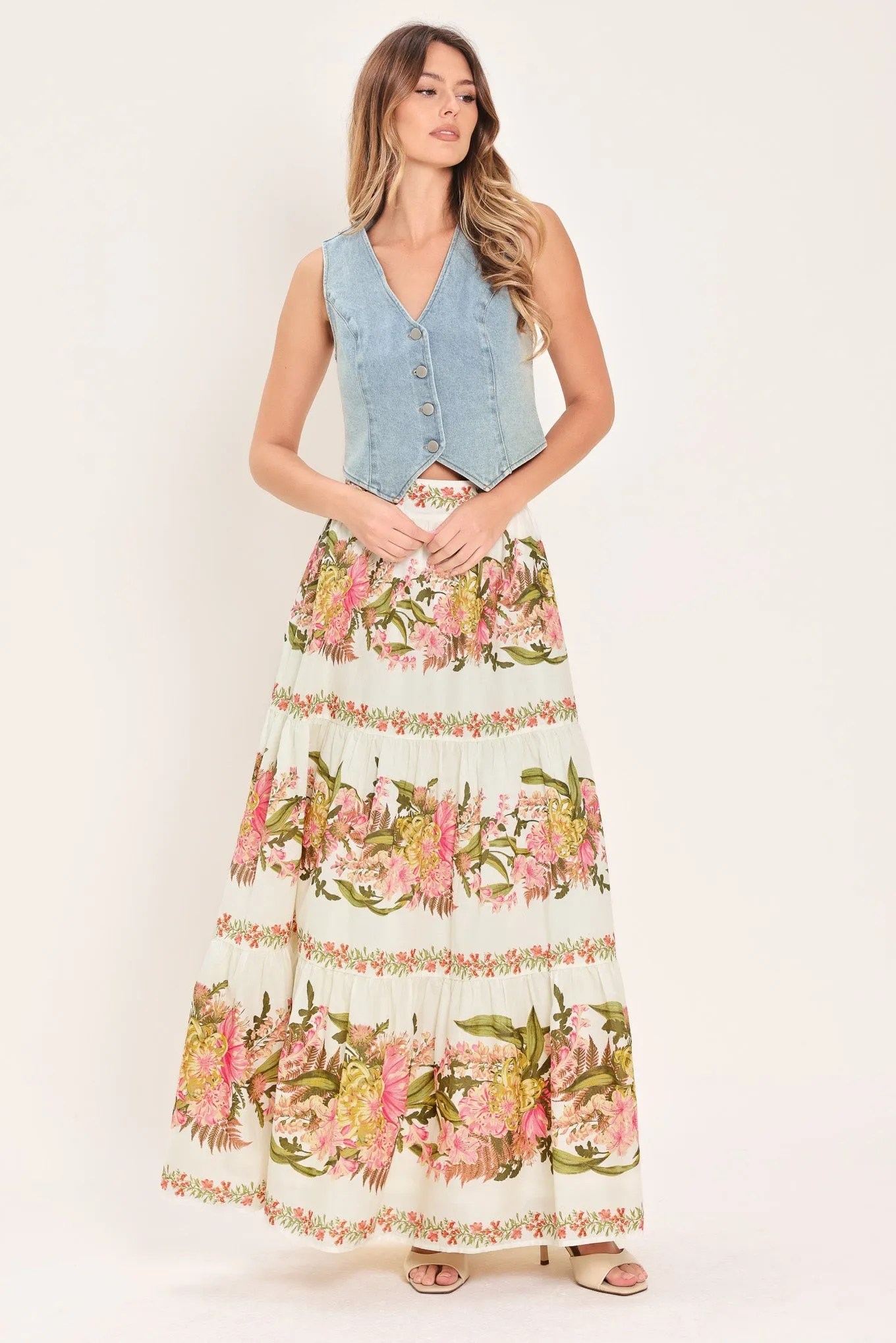 Botanical Escape Woven Maxi Skirt sold by Zulily product image thumbnail 2