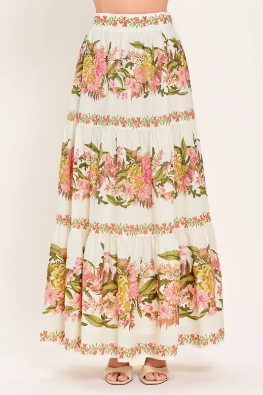 Botanical Escape Woven Maxi Skirt made by Flying Tomato