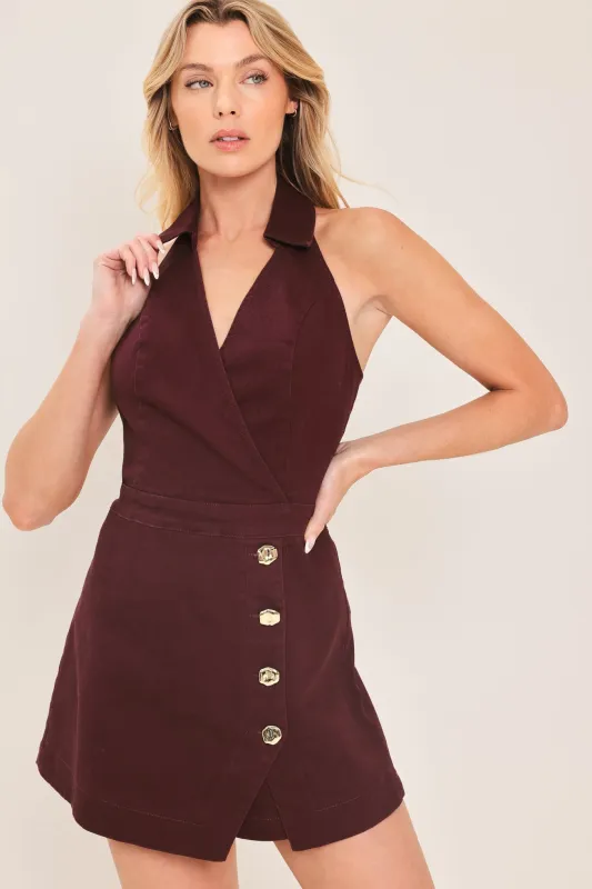 Cabernet Kiss Woven Romper made by Flying Tomato