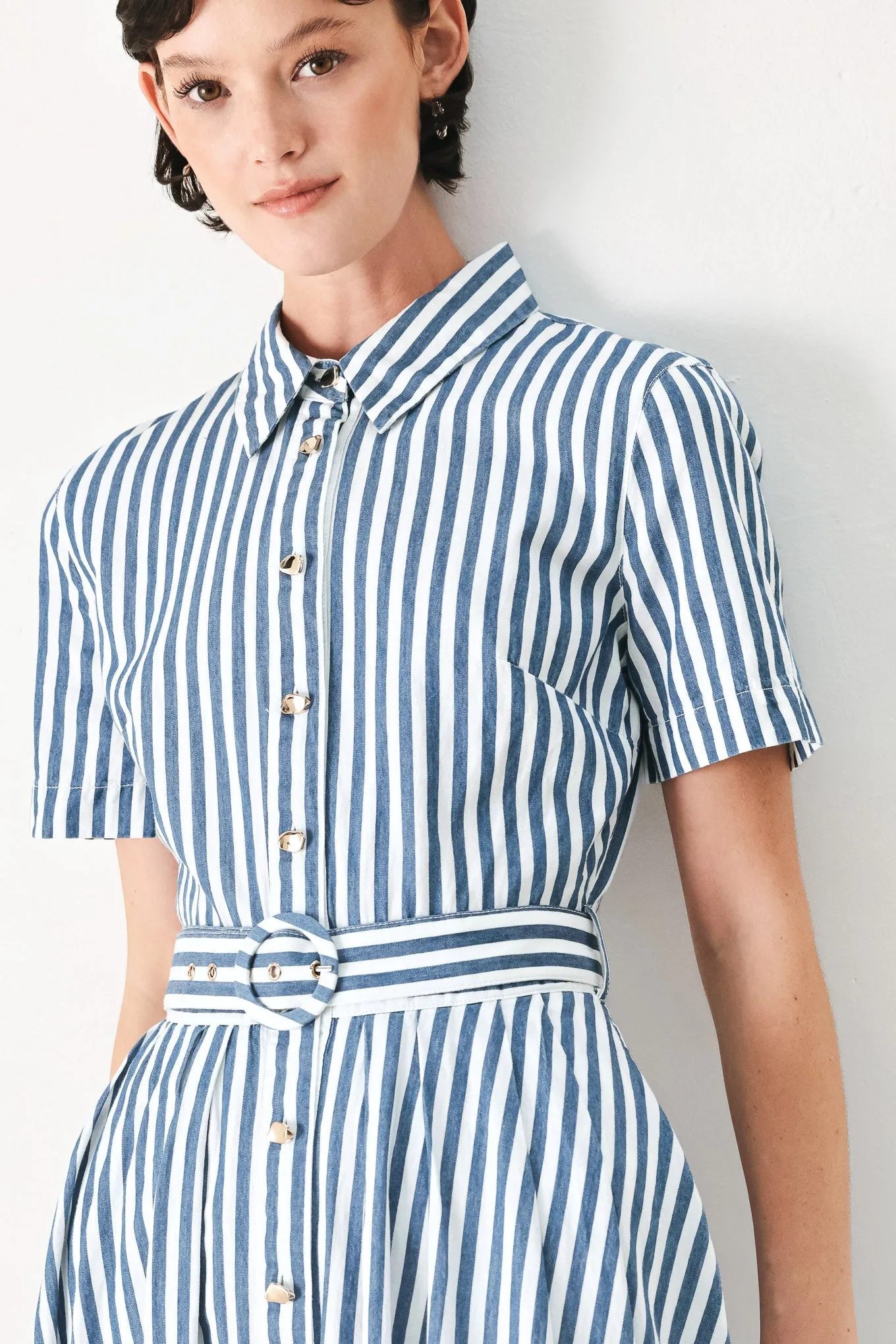 Coastal Muse Strip Woven Midi Shirt Dress sold by Zulily product image thumbnail 5