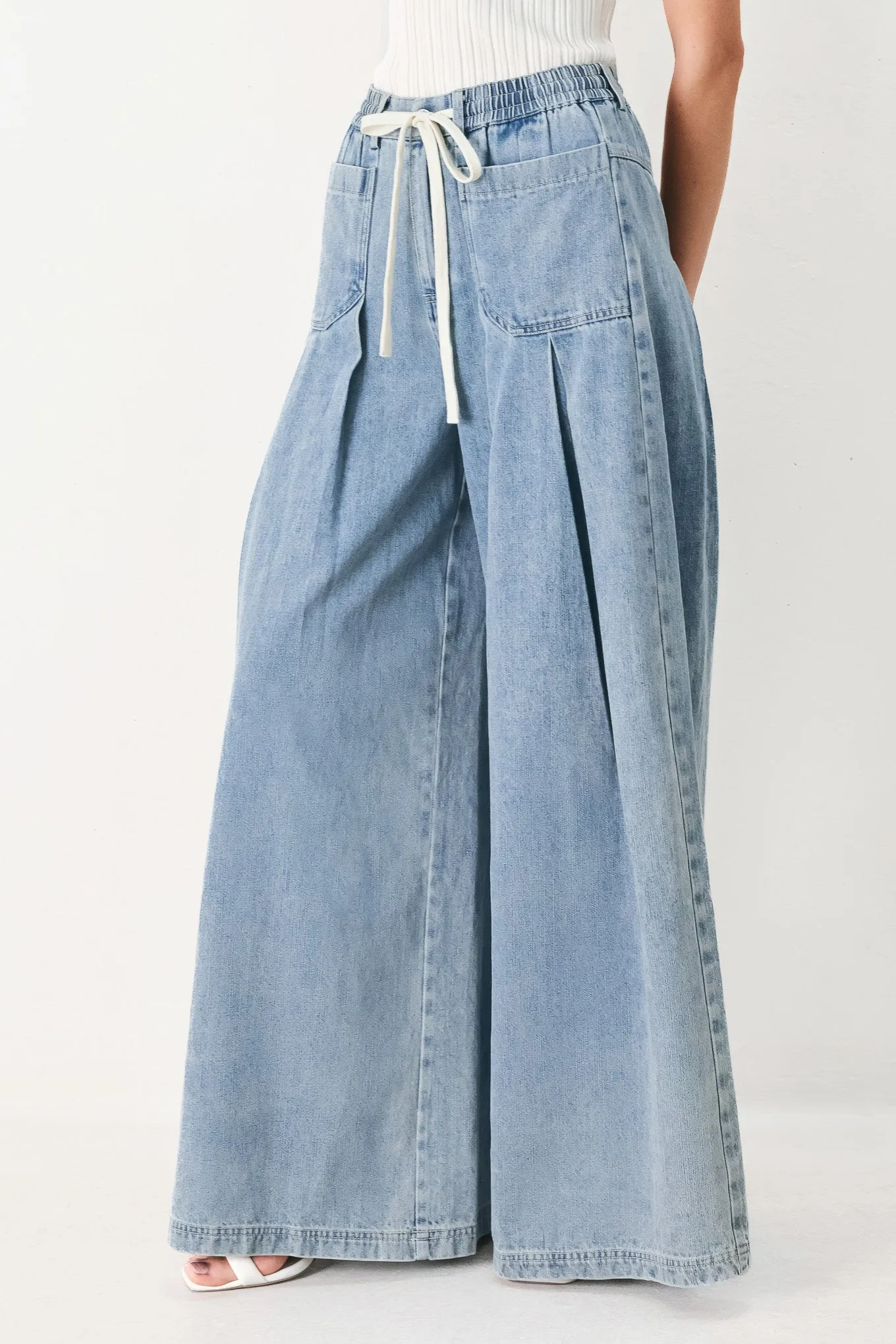 Cloud Wash Palazzo Denim Pants sold by Zulily product image thumbnail 5