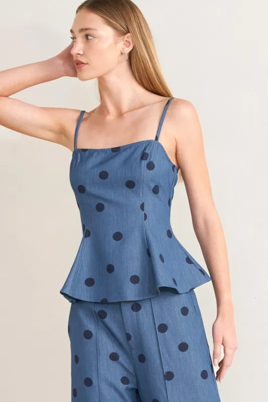 [preorder] Midnight Polka Woven Top made by Flying Tomato