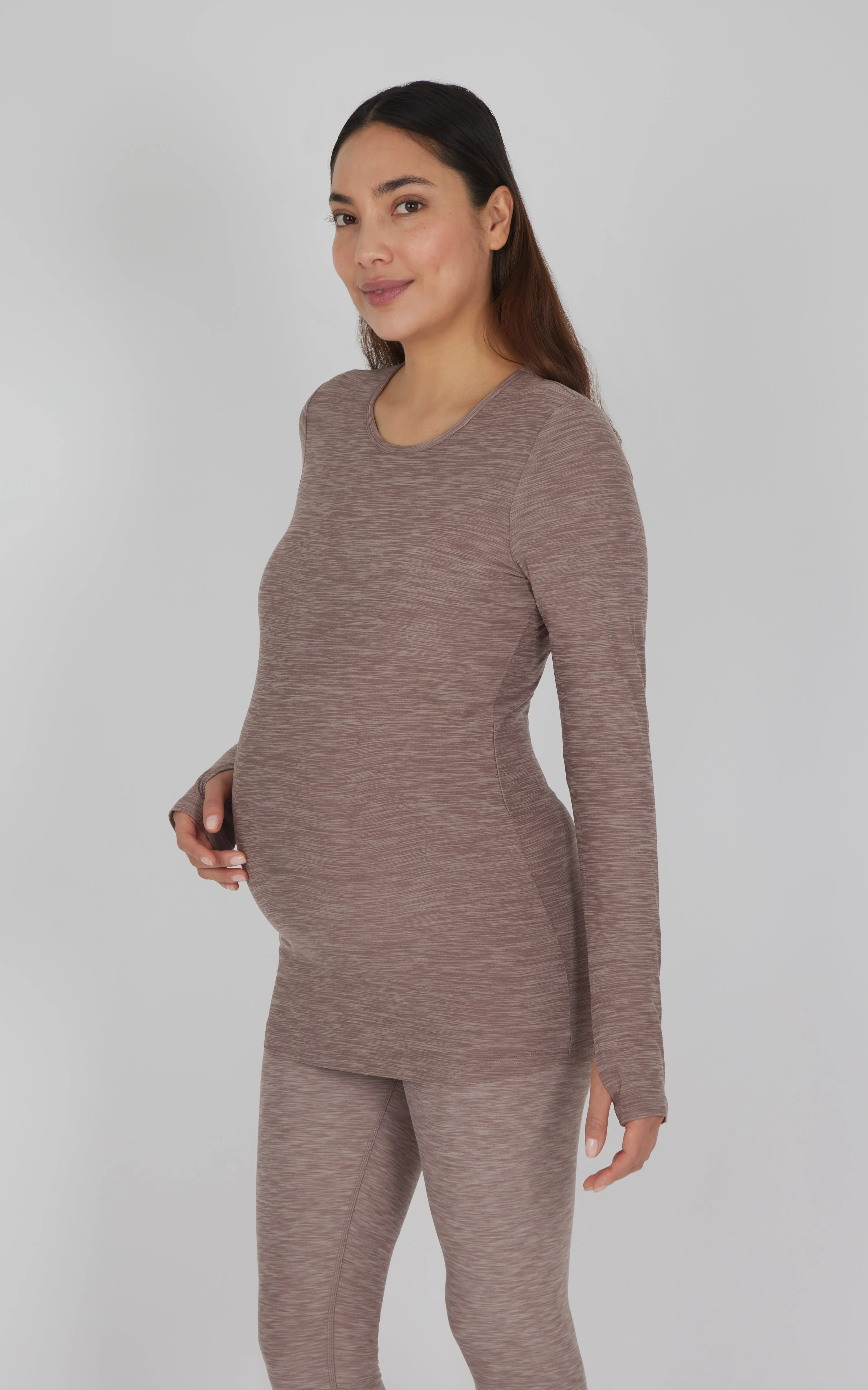 Maternity Heathered Long Sleeve Top sold by Zulily product image thumbnail 5