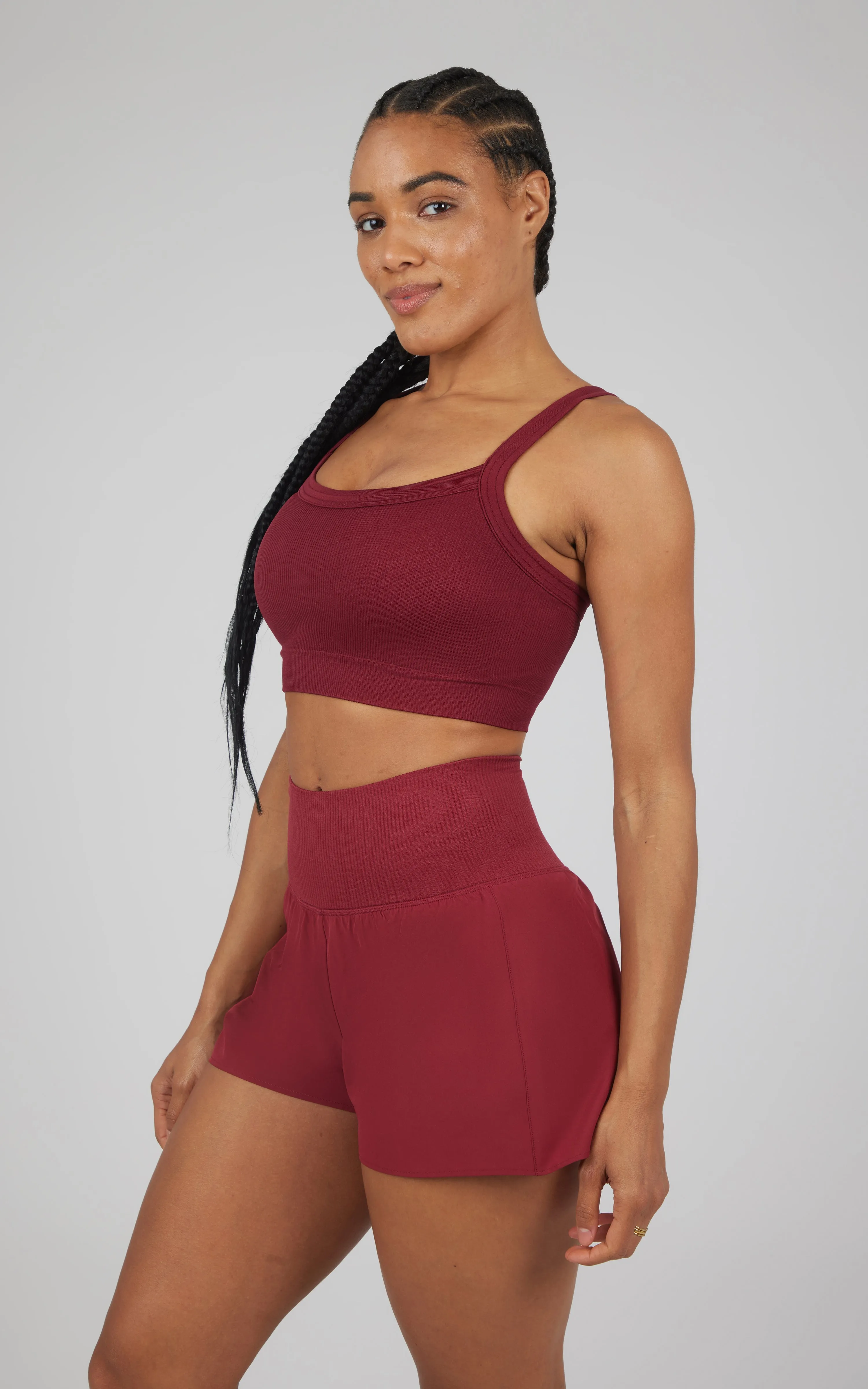 2 PC Ribbed Seamless Strappy Bra and Woven Short sold by Zulily product image thumbnail 4