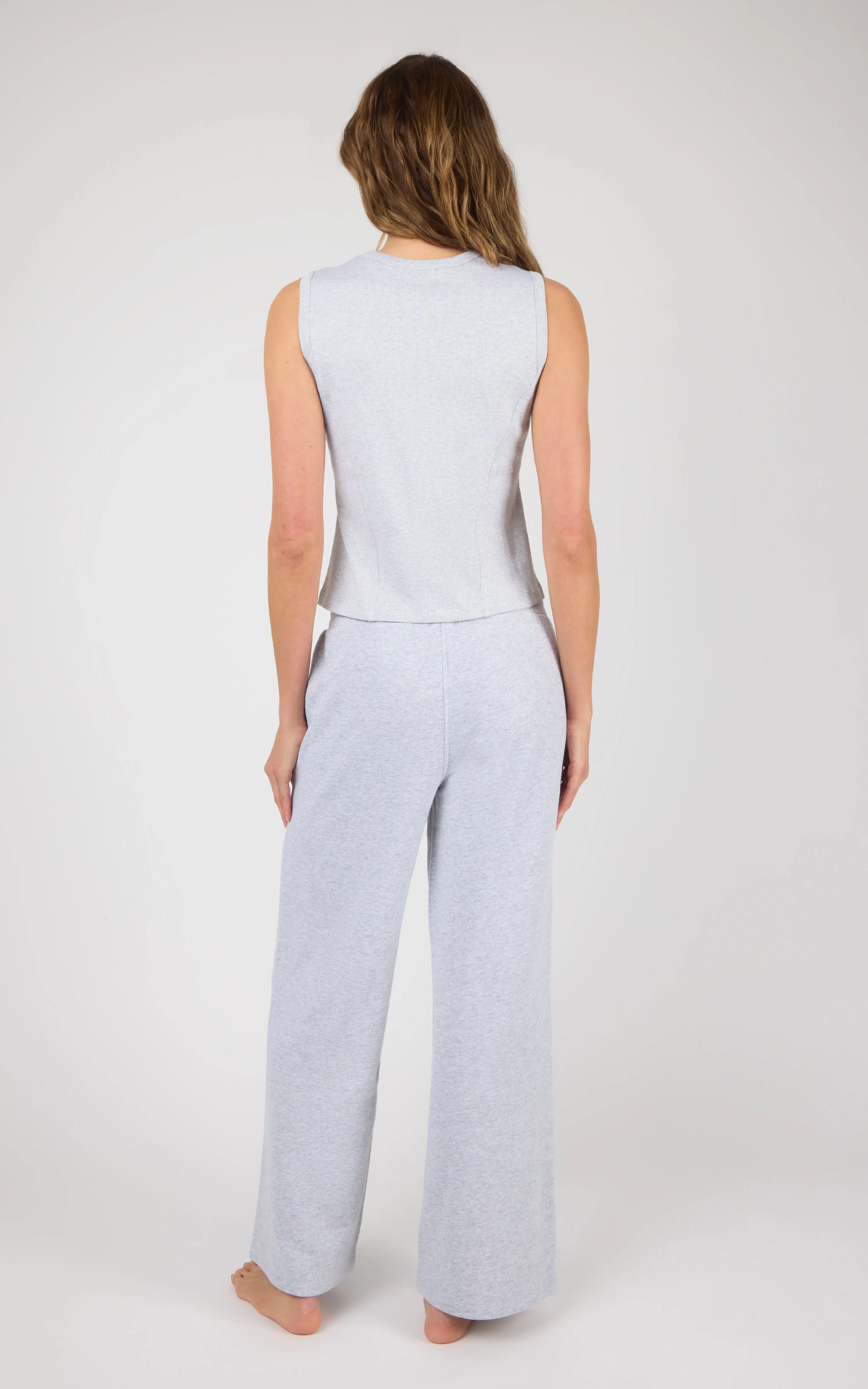 Ribbed Tank & Loop Terry Wide Leg Pant Set sold by Zulily product image thumbnail 3