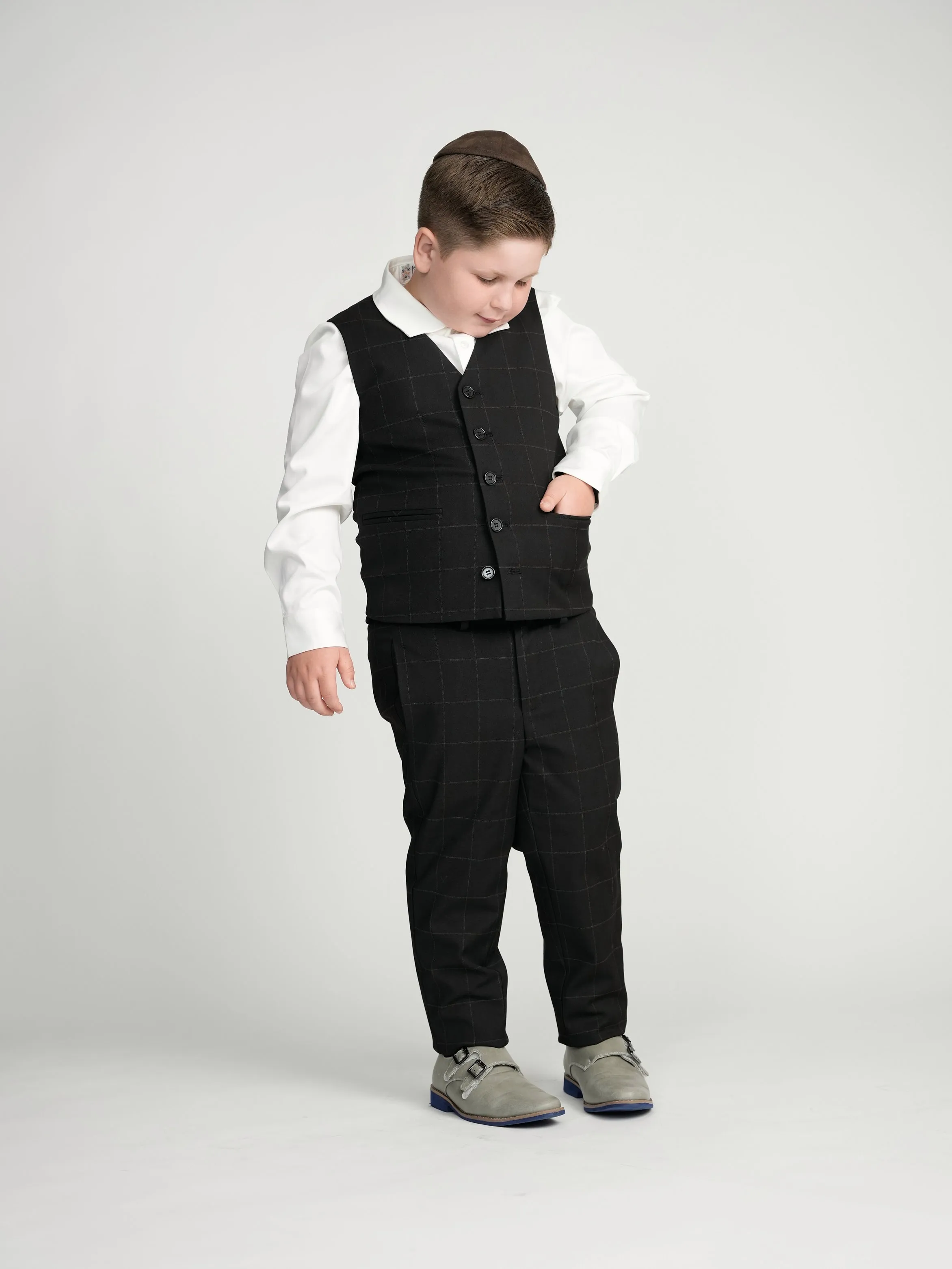 Black Windowpane Dress Vest sold by Zulily product image thumbnail 4