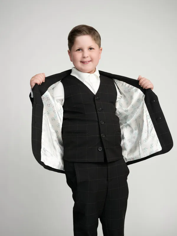 Black Windowpane Dress Vest made by Zulily