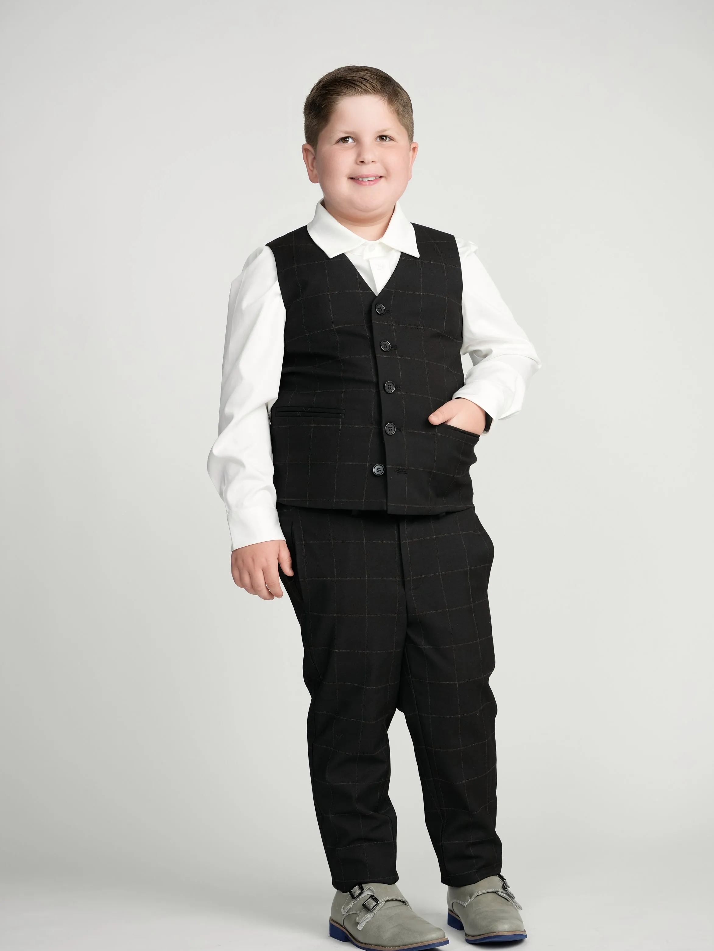 Black Windowpane Dress Vest sold by Zulily product image thumbnail 5