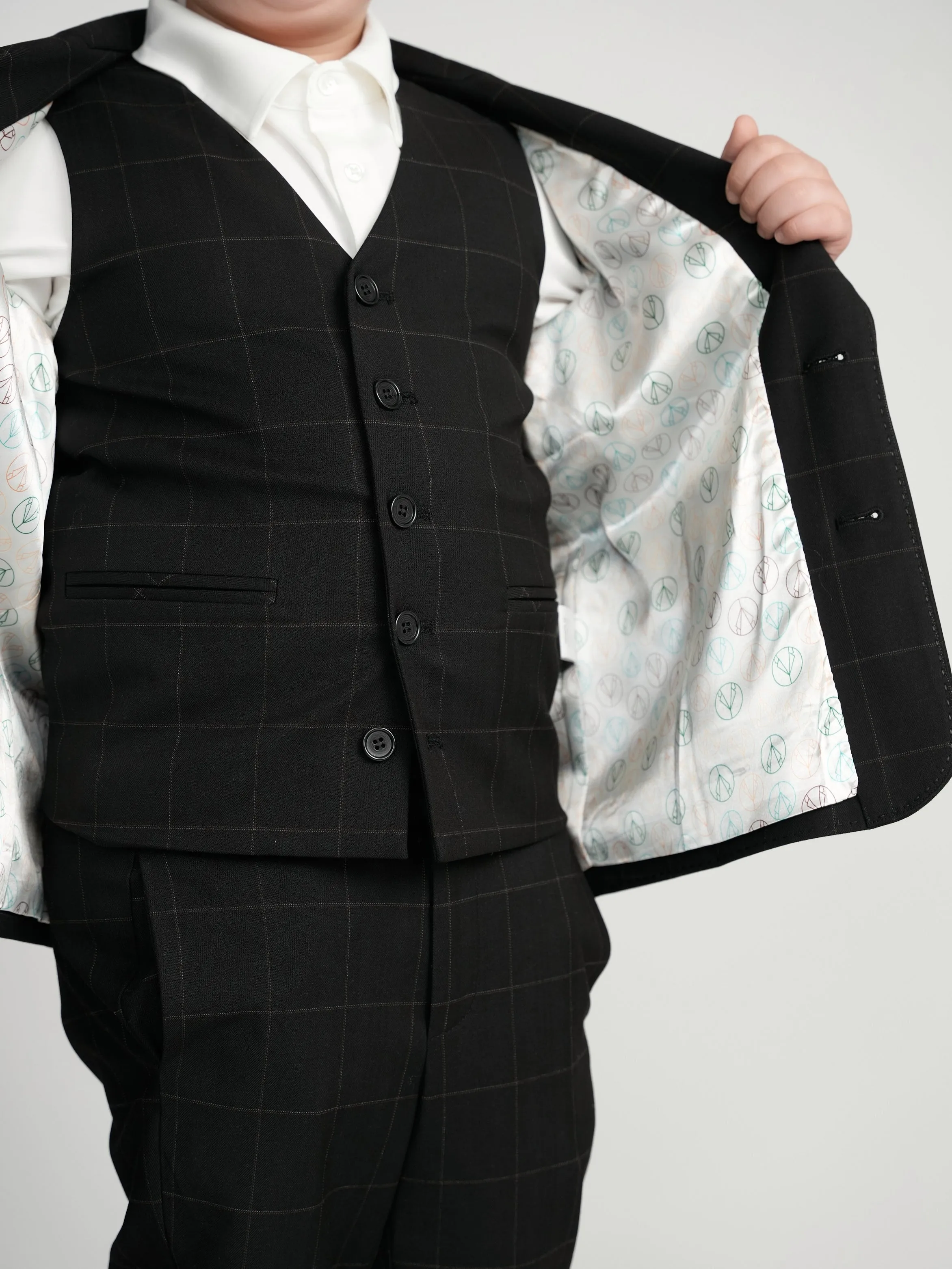 Black Windowpane Dress Vest sold by Zulily product image thumbnail 2