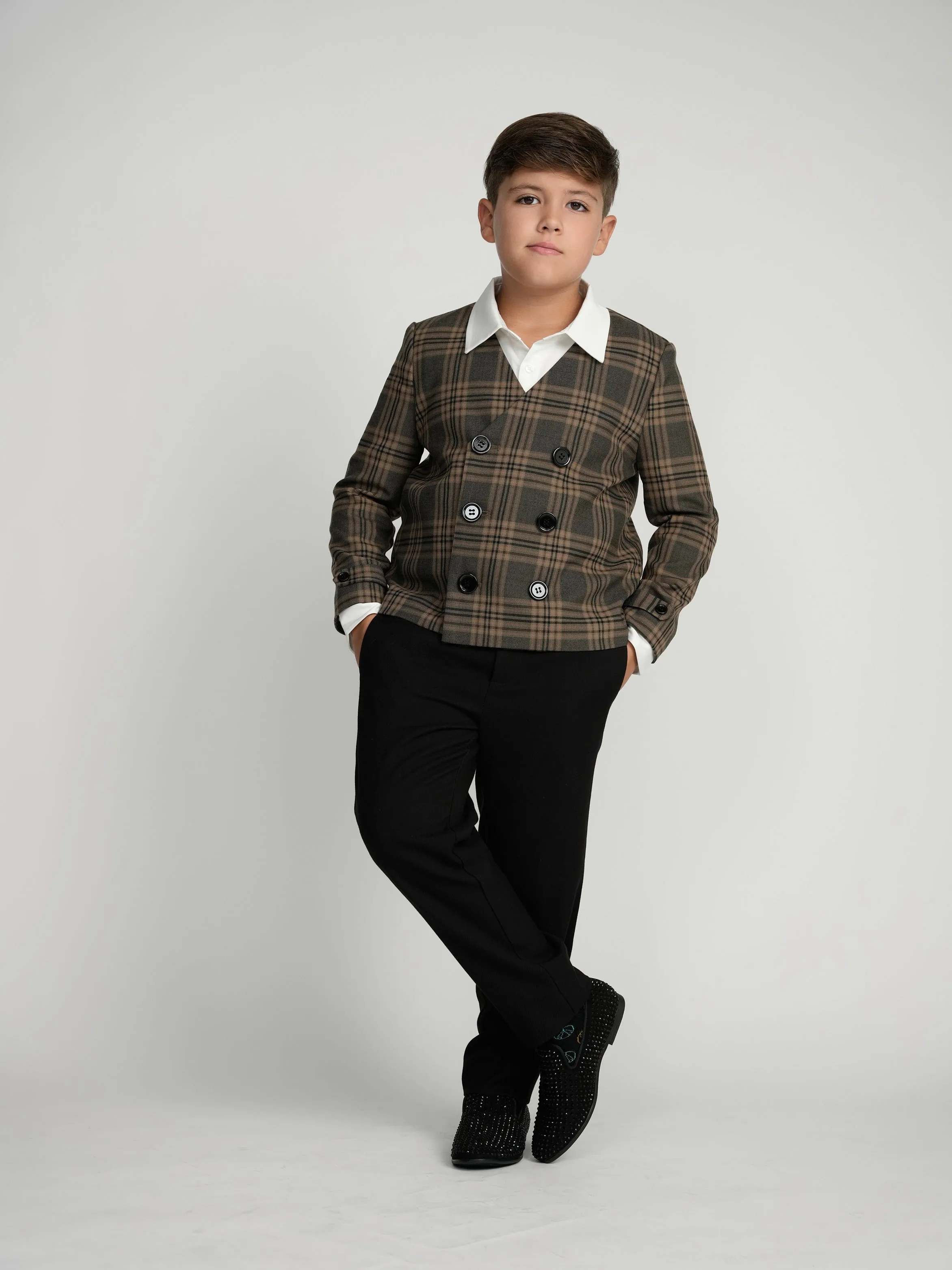 Plaid Double Breasted Dress Blazer sold by Zulily product image thumbnail 2