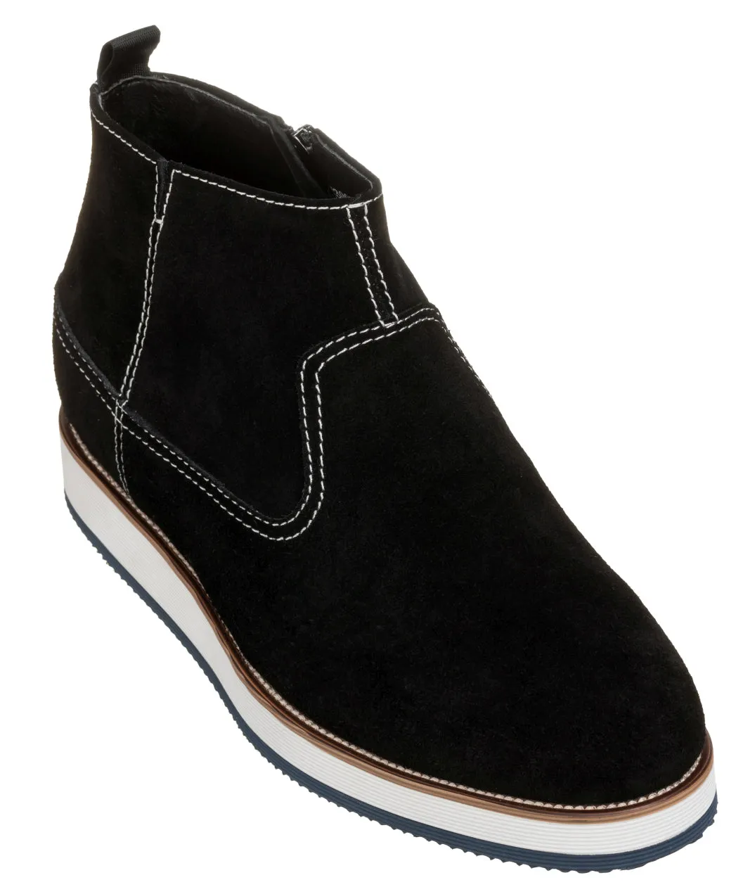 CALTO - Y30021 - 3 Inches Taller (Nubuck Black) - Zipper Boots sold by Zulily