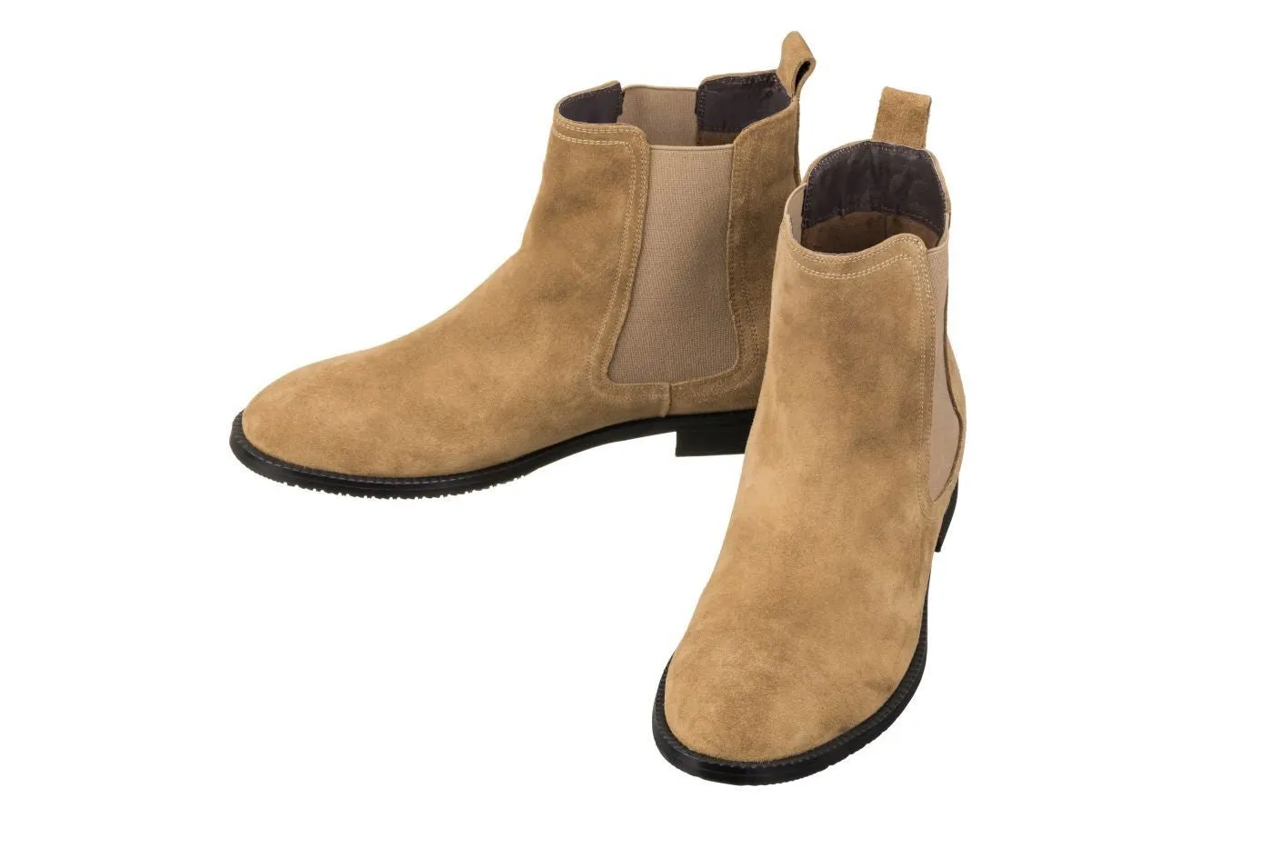 CALTO - K33091 - 2.9 Inches Taller (Khaki Brown) - Suede Chelsea Boot sold by Zulily product image thumbnail 4