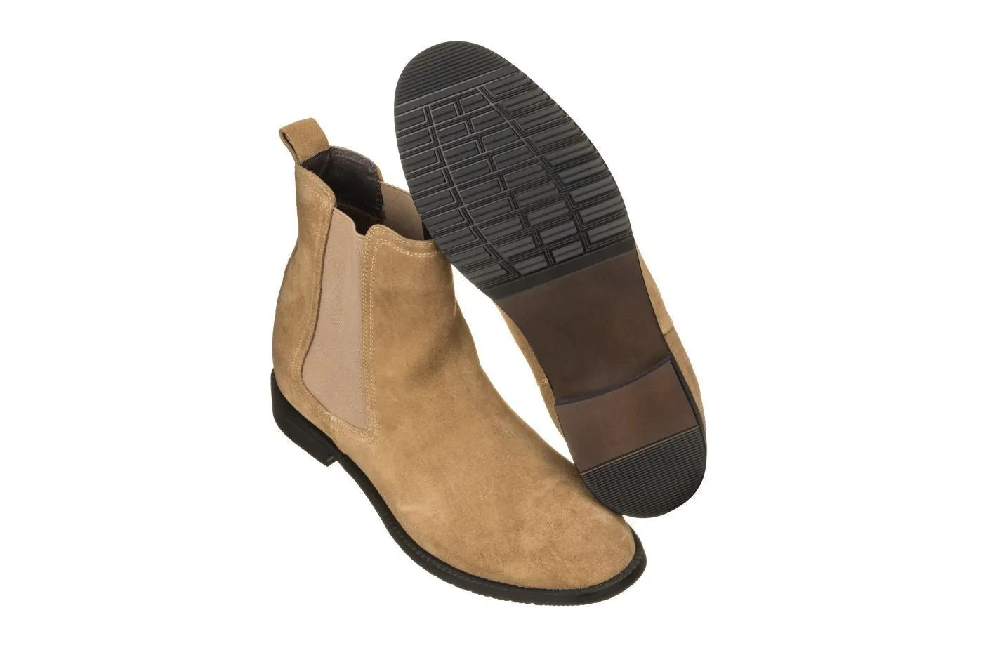 CALTO - K33091 - 2.9 Inches Taller (Khaki Brown) - Suede Chelsea Boot sold by Zulily product image thumbnail 5