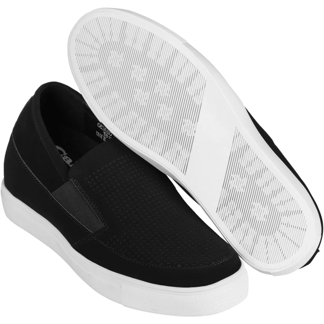 CALTO G63890 3-Inch Taller Lightweight Slip-On Black Sneakers sold by Zulily product image thumbnail 5