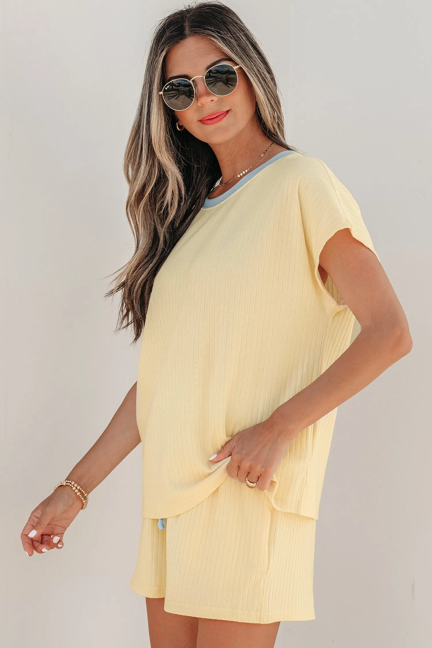 Threaded Pear Sunny Trim Casual Short Set sold by Zulily product image thumbnail 3