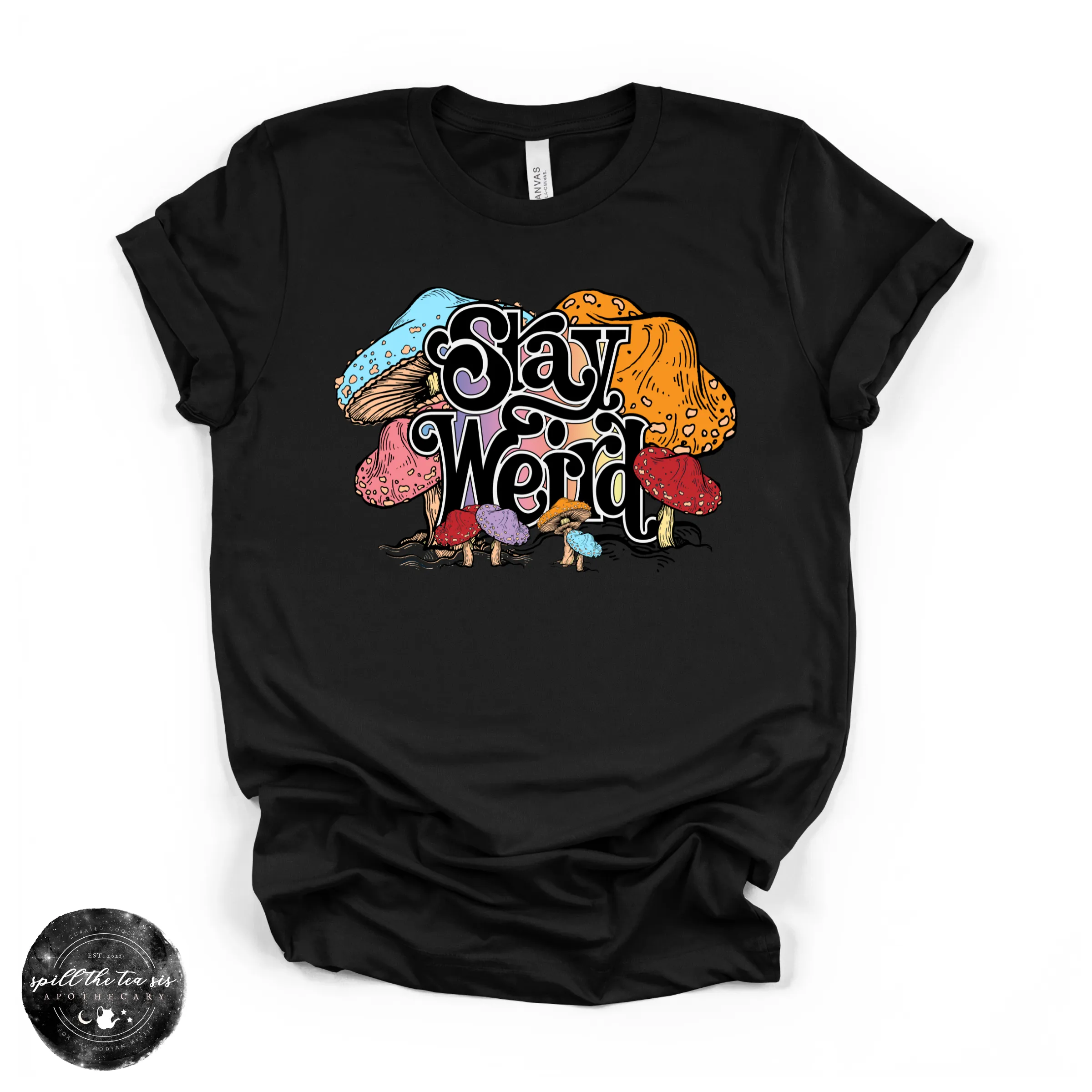 Stay Weird Mushroom Tee | Bella + Canvas Graphic T-Shirt sold by Zulily product image thumbnail 3