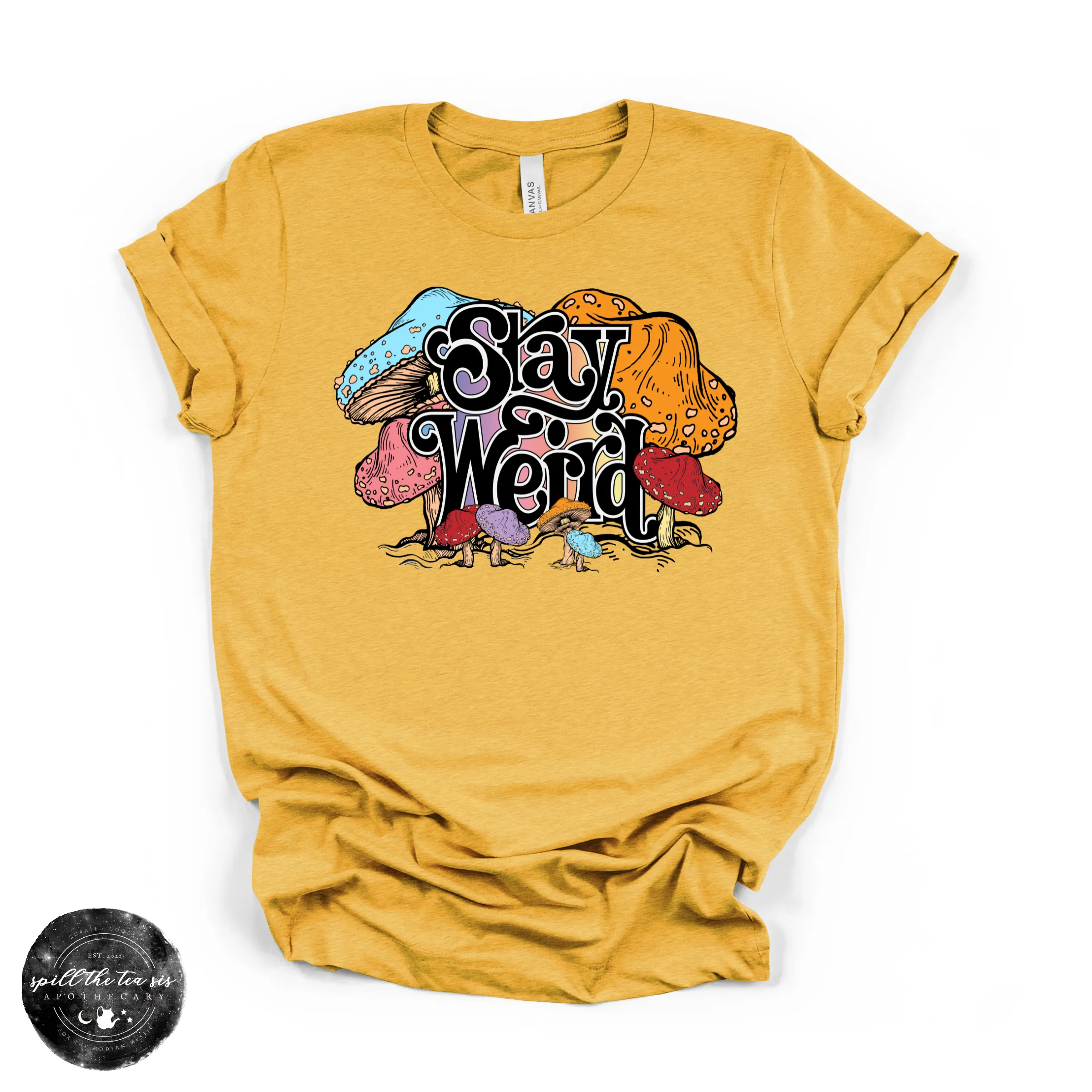 Stay Weird Mushroom Tee | Bella + Canvas Graphic T-Shirt sold by Zulily product image thumbnail 2