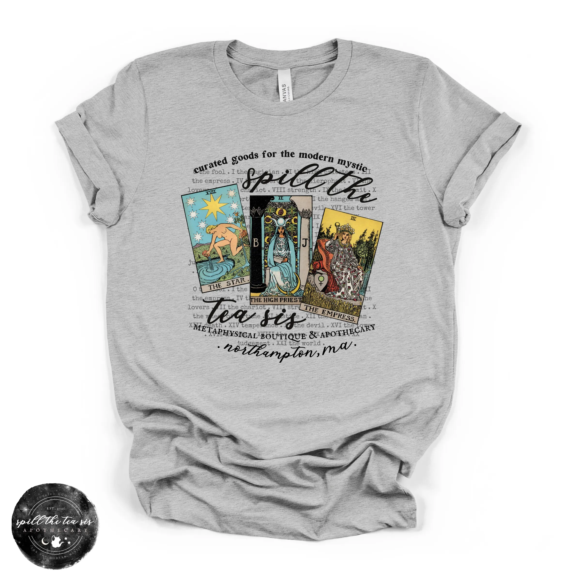 Spill The Tea Sis Tarot Tee | Witchy Tarot Graphic T-Shirt sold by Zulily product image thumbnail 2