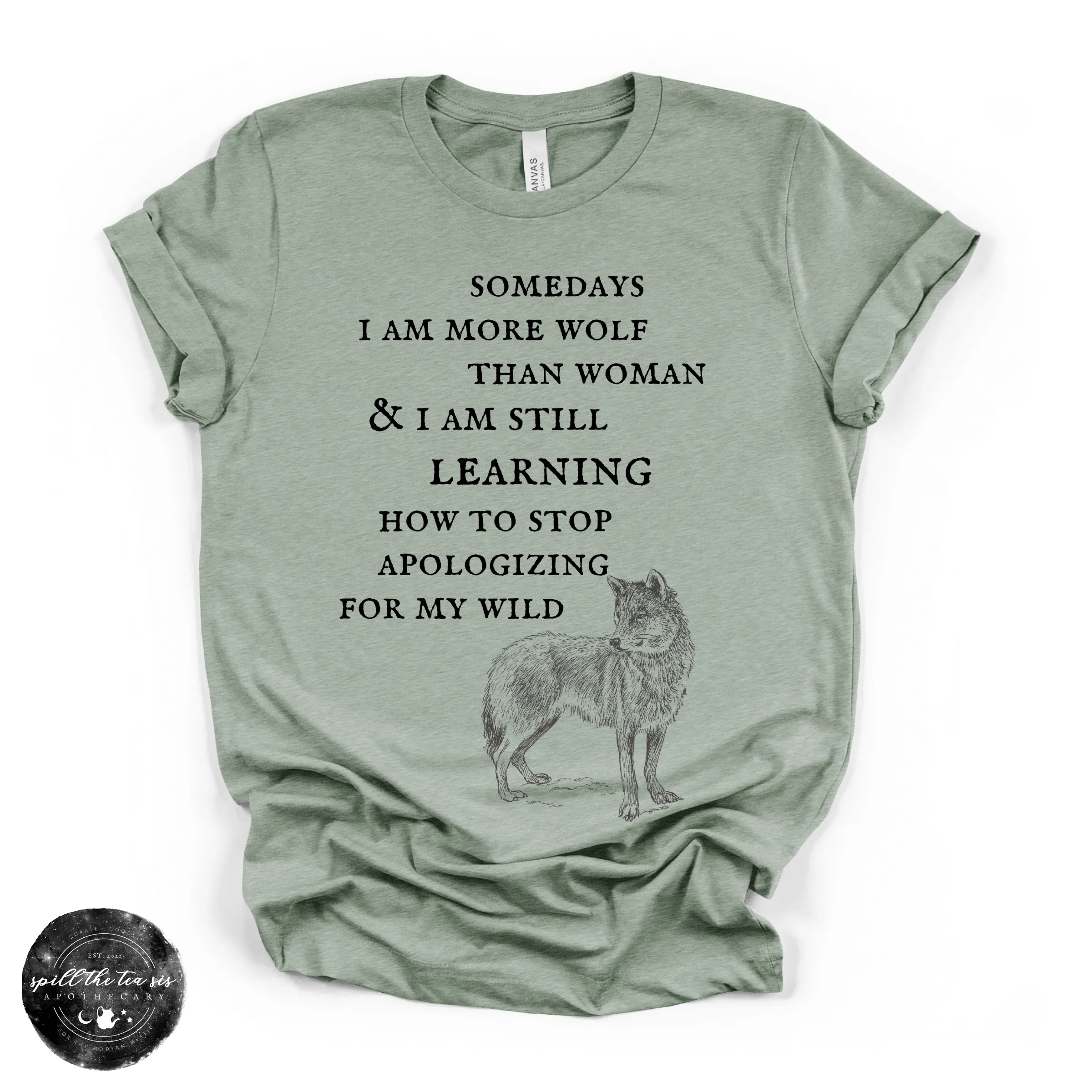 More Wolf Than Woman Tee ( BLACK DESIGN )| Wild Feminine Graphic T-Shirt sold by Zulily product image thumbnail 3