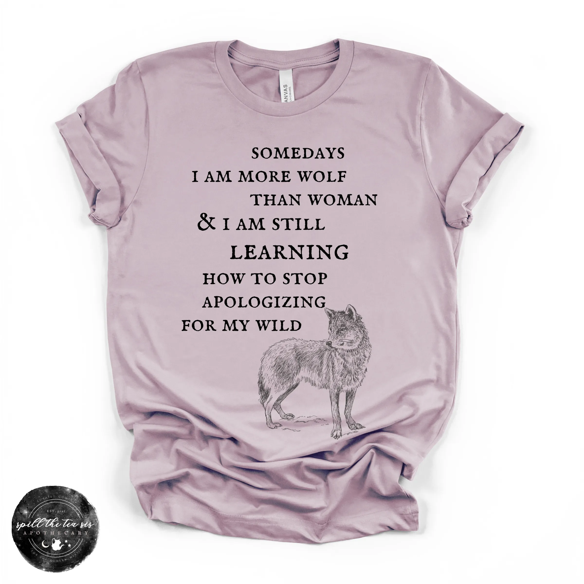 More Wolf Than Woman Tee ( BLACK DESIGN )| Wild Feminine Graphic T-Shirt sold by Zulily product image thumbnail 4