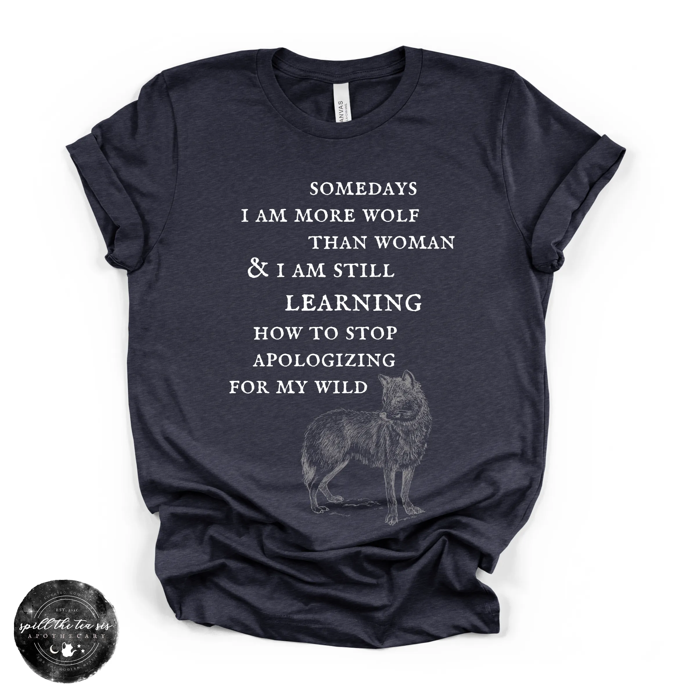 More Wolf Than Woman Tee ( WHITE DESIGN )| Wild Feminine Graphic T-Shirt sold by Zulily product image thumbnail 4