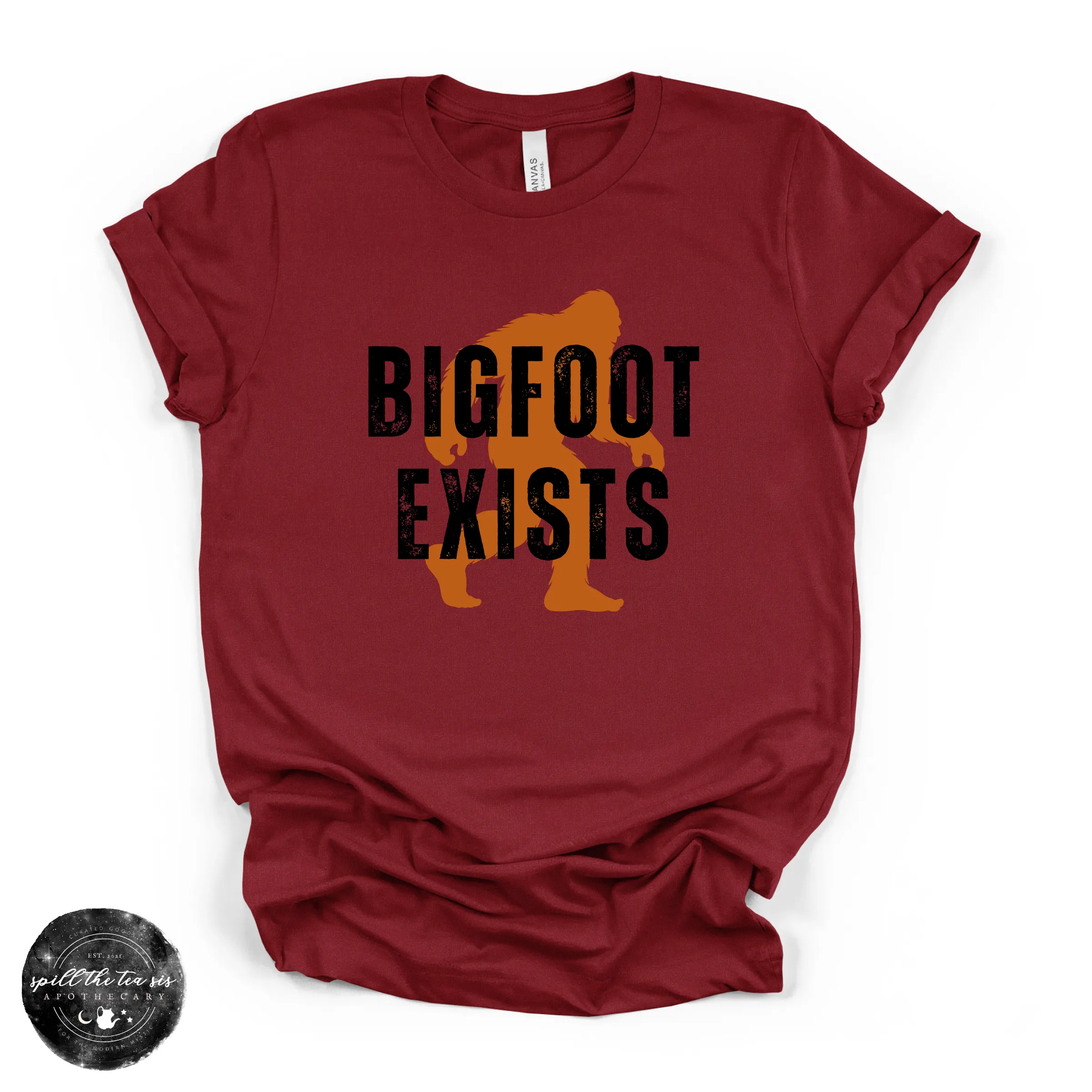 Bigfoot Exists Tee | Funny Cryptid Graphic T-Shirt (BLACK DESIGN) sold by Zulily product image thumbnail 4
