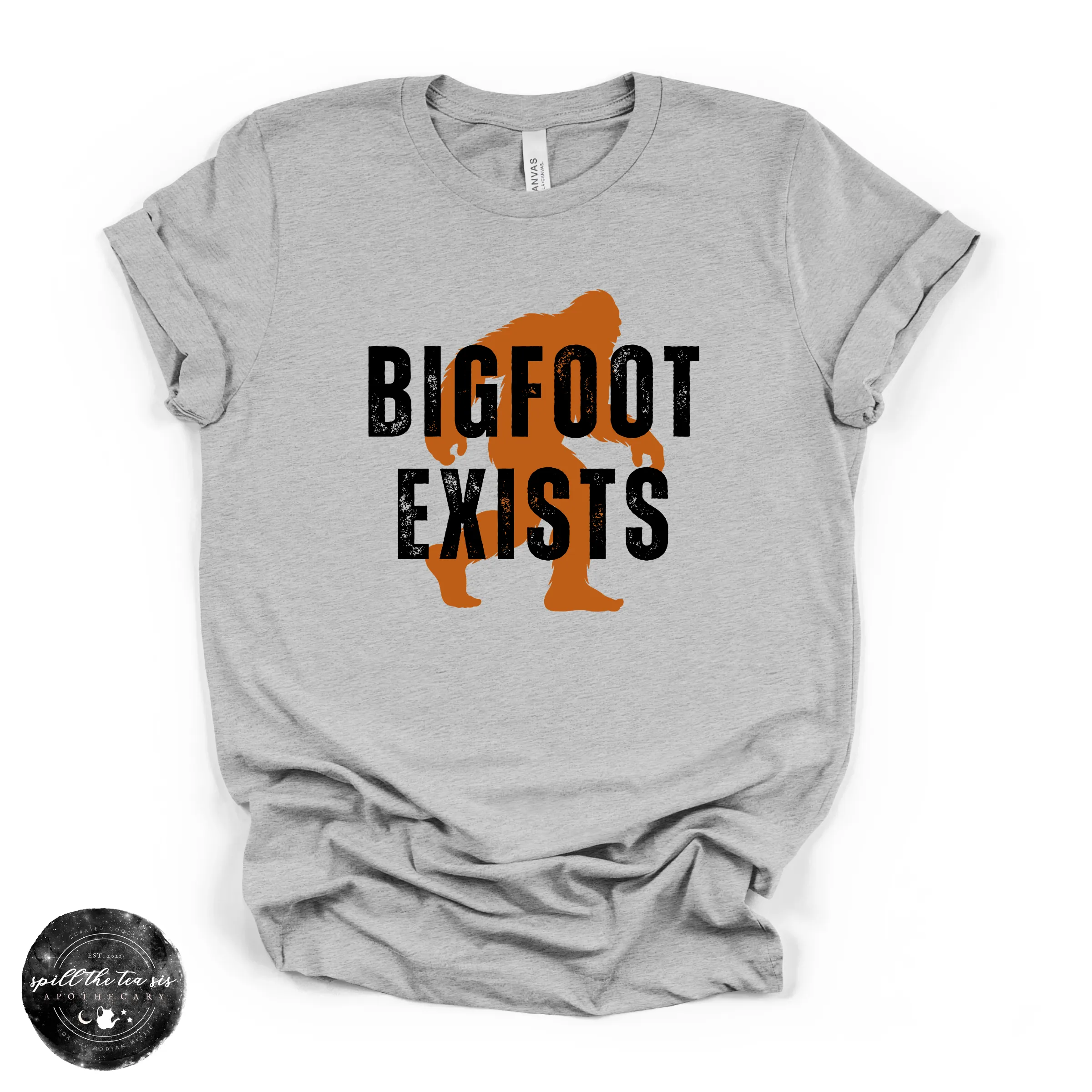 Bigfoot Exists Tee | Funny Cryptid Graphic T-Shirt (BLACK DESIGN) sold by Zulily product image thumbnail 2