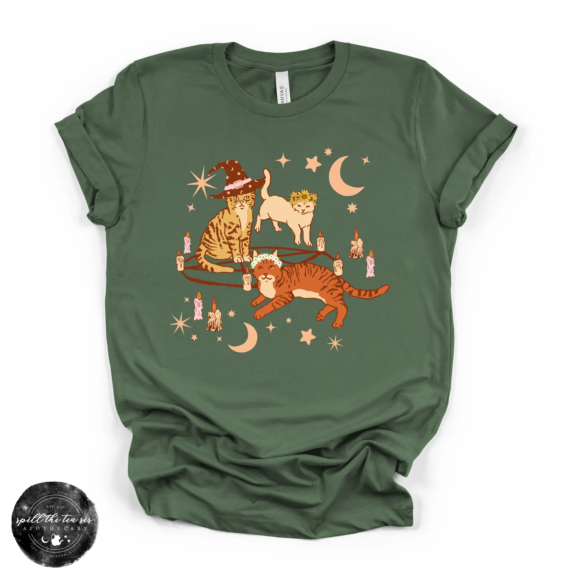 Cat Coven Cat Witch Tee | Witchy Cat Lover Graphic T-Shirt sold by Zulily product image thumbnail 4