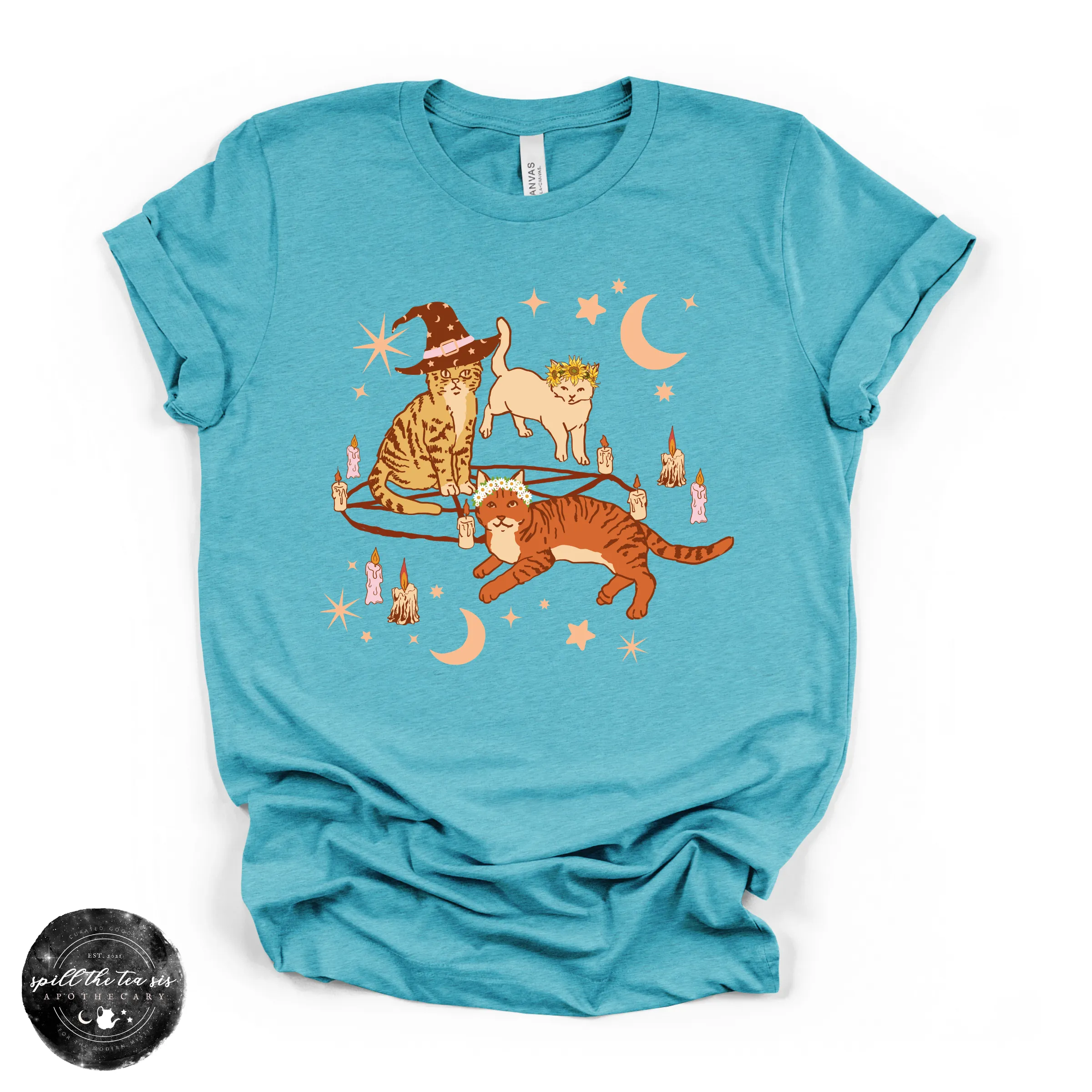 Cat Coven Cat Witch Tee | Witchy Cat Lover Graphic T-Shirt sold by Zulily product image thumbnail 5