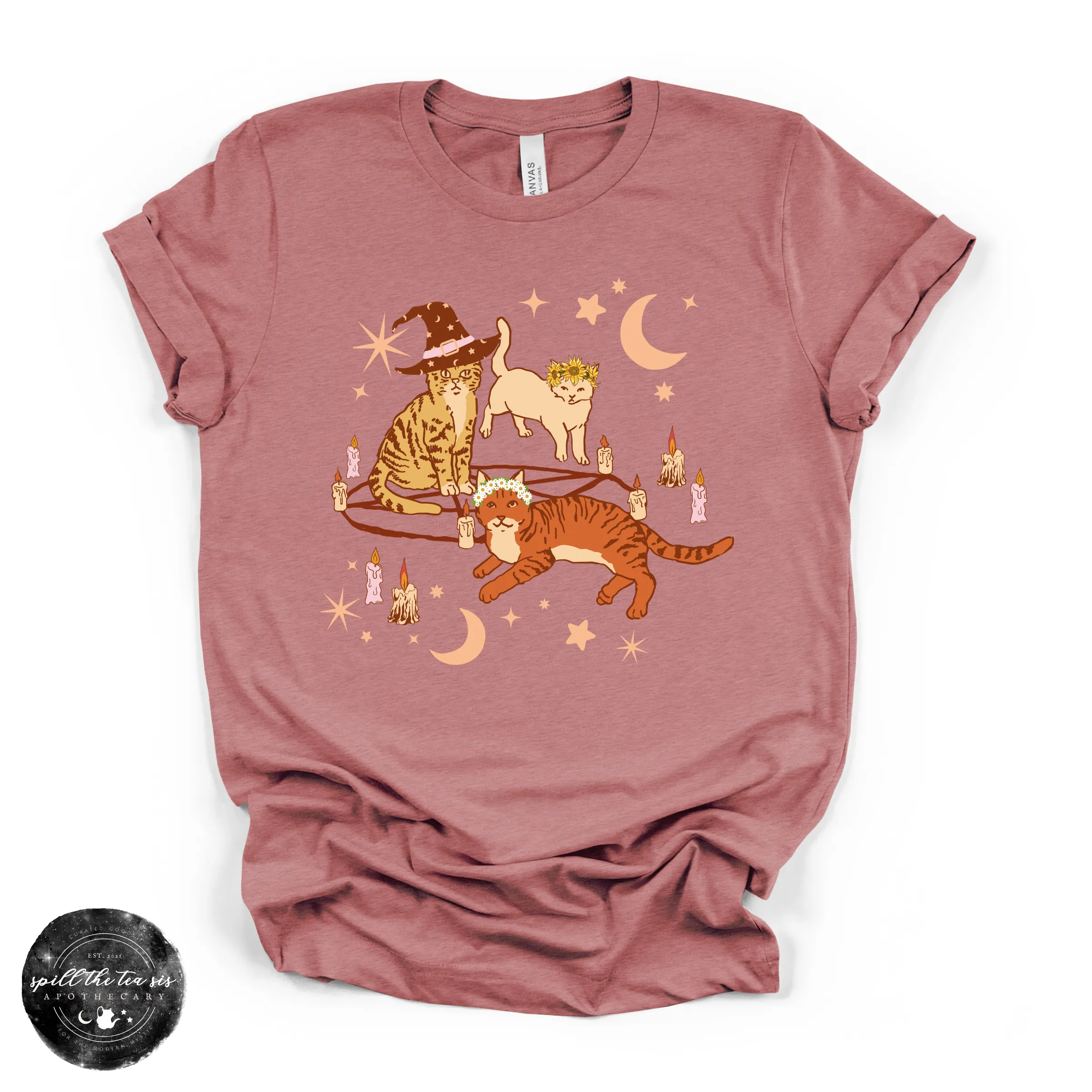 Cat Coven Cat Witch Tee | Witchy Cat Lover Graphic T-Shirt sold by Zulily product image thumbnail 2